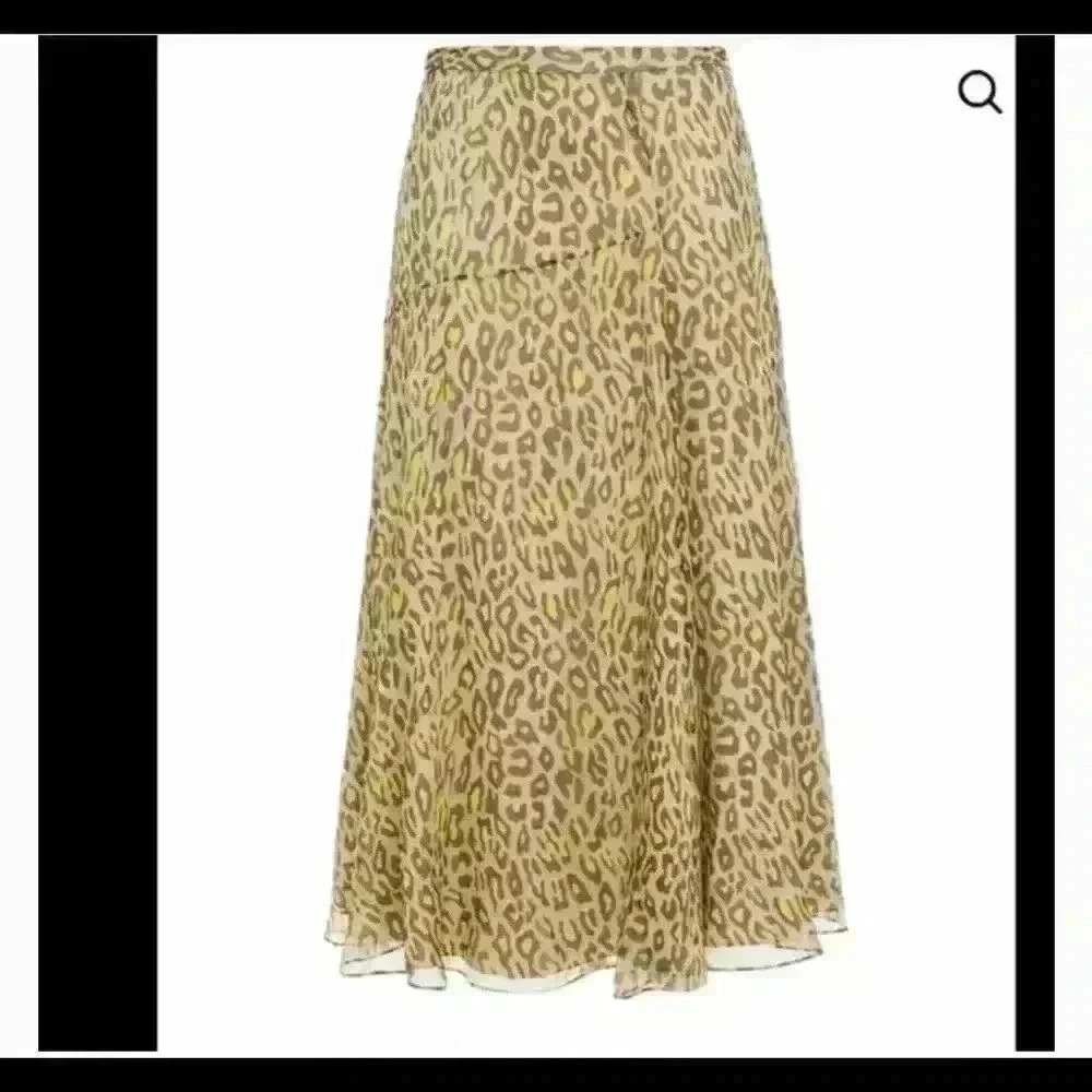 Theory Leopard-print Silk-crepon Midi Skirt